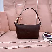 Okify MiuMiu Dark Brown Nappa Leather Pouch 19x14x10cm 5NE841 - 1