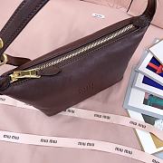 Okify MiuMiu Dark Brown Nappa Leather Pouch 19x14x10cm 5NE841 - 2