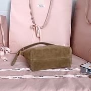 Okify MiuMiu Brown Suede Pouch 19x14x10cm 5NE841 - 5