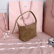 Okify MiuMiu Brown Suede Pouch 19x14x10cm 5NE841 - 4