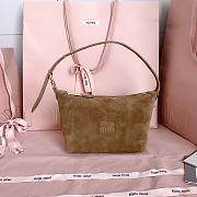 Okify MiuMiu Brown Suede Pouch 19x14x10cm 5NE841 - 1