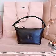 Okify MiuMiu Dark Brown Nappa Leather Pouch With Colorful Strap 19x14x10cm 5NE841 - 1