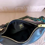 Okify MiuMiu Dark Brown Nappa Leather Pouch With Colorful Strap 19x14x10cm 5NE841 - 3