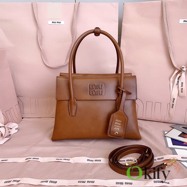 Okify MiuMiu Solitaire Bag Brown 25x17x10.5cm 5BA303 - 1