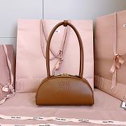 Okify MiuMiu Beau Small Leather Bag Brown 5BB192 23x11.5x10cm - 1