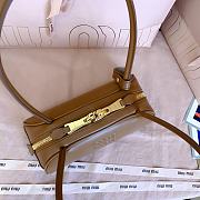 Okify MiuMiu Beau Small Leather Bag Brown 5BB192 23x11.5x10cm - 5
