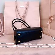Okify MiuMiu Beau Small Leather Bag Black 5BB192 23x11.5x10cm - 4
