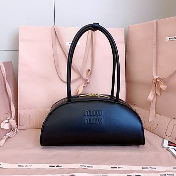 Okify MiuMiu Beau Medium Leather Bag Black 5BB193 30x13.5x13cm