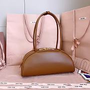 Okify MiuMiu Beau Medium Leather Bag Brown 5BB193 30x13.5x13cm - 4