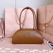 Okify MiuMiu Beau Medium Leather Bag Brown 5BB193 30x13.5x13cm - 1