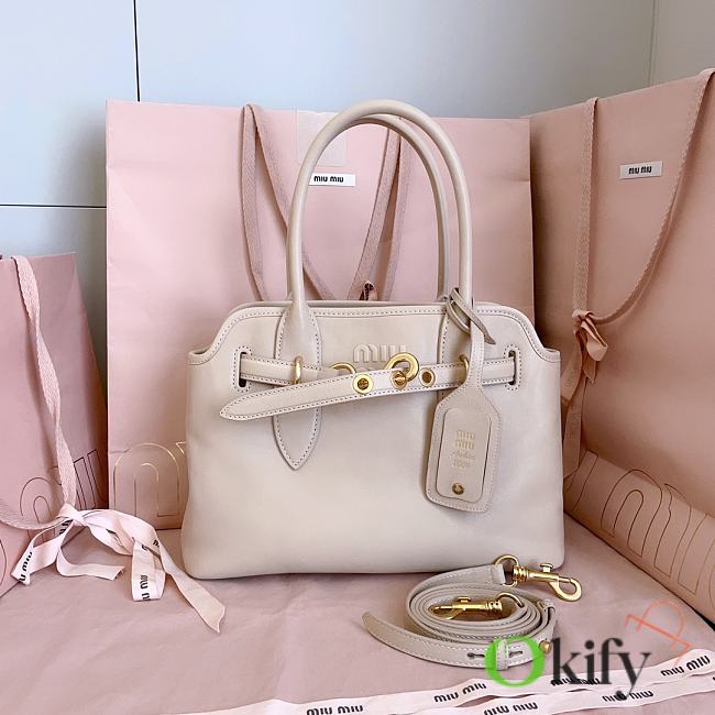 Okify MiuMiu Adventure Bag Cream White 5BA292 30x22x10 cm. - 1