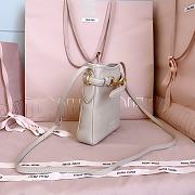 Okify MiuMiu Nappa Leather Pouch Cream White 19x17x4.5cm 5NR461 - 5
