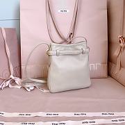 Okify MiuMiu Nappa Leather Pouch Cream White 19x17x4.5cm 5NR461 - 4