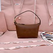 Okify MiuMiu Brown Nappa Leather Pouch 19x14x10cm 5NE841 - 1