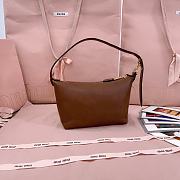 Okify MiuMiu Brown Nappa Leather Pouch 19x14x10cm 5NE841 - 6