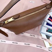 Okify MiuMiu Brown Nappa Leather Pouch 19x14x10cm 5NE841 - 2