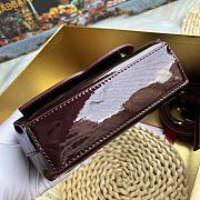 Okify Dolce & Gabbana DG Logo Bag Dark Wine Red Patent 17.5x13.5x6.5cm - 5
