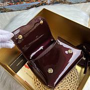 Okify Dolce & Gabbana DG Logo Bag Dark Wine Red Patent 17.5x13.5x6.5cm - 4