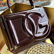 Okify Dolce & Gabbana DG Logo Bag Dark Wine Red Patent 17.5x13.5x6.5cm - 2