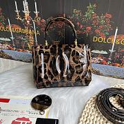 Okify Dolce & Gabbana DG Logo Bag Leopard Patent 17.5x13.5x6.5cm - 1