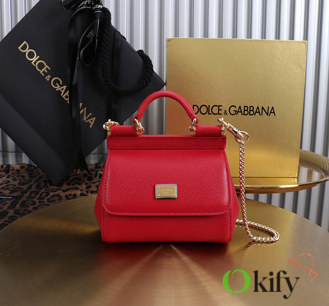Okify Dolce & Gabbana Sicily Bag Red 14x16x6cm - 1