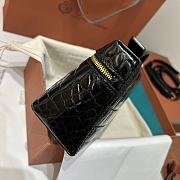 Okify Loro Piana Extra Pocket L19 Bag Black Crocodile Patent Gold Hardware 19x12x7cm - 2