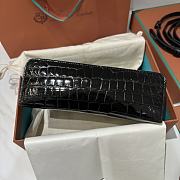 Okify Loro Piana Extra Pocket L19 Bag Black Crocodile Patent Gold Hardware 19x12x7cm - 3