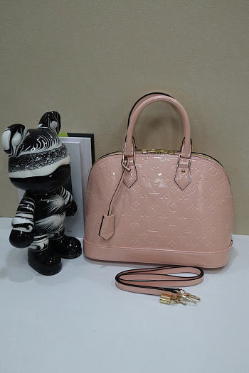 Okify Louis Vuitton Alma PM Bag Pink Patent 32x24x15cm