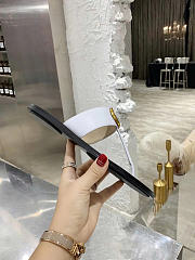 Okify Gucci Black Women Slides With White T-strap - 6