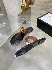 Okify Gucci Black Women Slides With Brown T-strap - 2