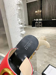 Okify Gucci Black Women Slides With Red T-strap - 5