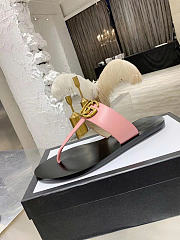 Okify Gucci Black Women Slides With Pink T-strap - 5