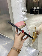 Okify Gucci Black Women Slides With Pink T-strap - 4