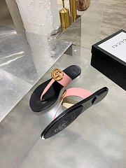 Okify Gucci Black Women Slides With Pink T-strap - 2