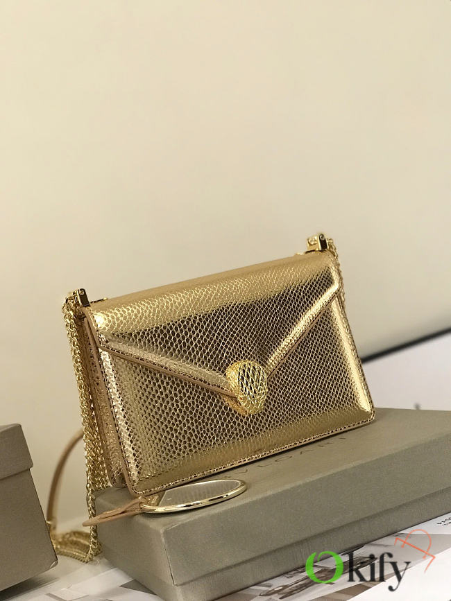 Okify Bvlgari Serpenti Multichain Bag Gold 19x13.5x6cm - 1
