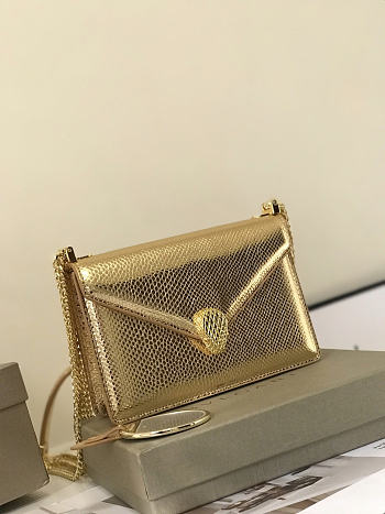 Okify Bvlgari Serpenti Multichain Bag Gold 19x13.5x6cm