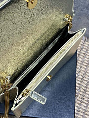 Okify YSL Kate Medium Bag Silver With Gold Tassel 19x12.5x3.5cm - 5