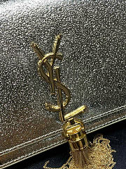Okify YSL Kate Medium Bag Silver With Gold Tassel 19x12.5x3.5cm - 2