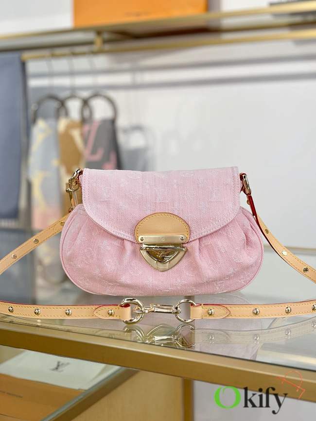 Okify Louis Vuitton Sunset Bag Pink Denim M13347 27x18x3cm - 1