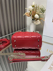 Okify Dior Lady Bag Red Lambskin 17x15x7cm - 4