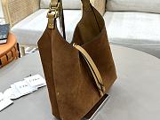 Okify Chloe Small Marcie Hobo Bag Brown Suede 28x21x10cm - 5