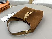 Okify Chloe Small Marcie Hobo Bag Brown Suede 28x21x10cm - 6