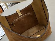 Okify Chloe Small Marcie Hobo Bag Brown Suede 28x21x10cm - 2