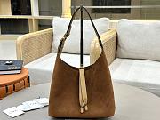 Okify Chloe Small Marcie Hobo Bag Brown Suede 28x21x10cm - 1