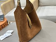 Okify Chloe Large Marcie Hobo Bag Brown Suede 36x29x10cm - 3