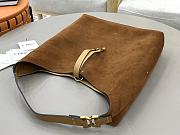 Okify Chloe Large Marcie Hobo Bag Brown Suede 36x29x10cm - 5