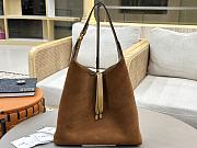 Okify Chloe Large Marcie Hobo Bag Brown Suede 36x29x10cm - 1