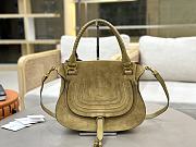 Okify Chloe Marcie Saddle Large Bag Camel Suede 36x28x12cm - 1
