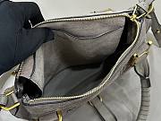Okify Chloe Marcie Saddle Medium Bag Gray Suede 30x23x10cm - 3