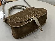Okify Chloe Marcie Saddle Large Bag Dark Brown Suede 36x28x12cm - 3